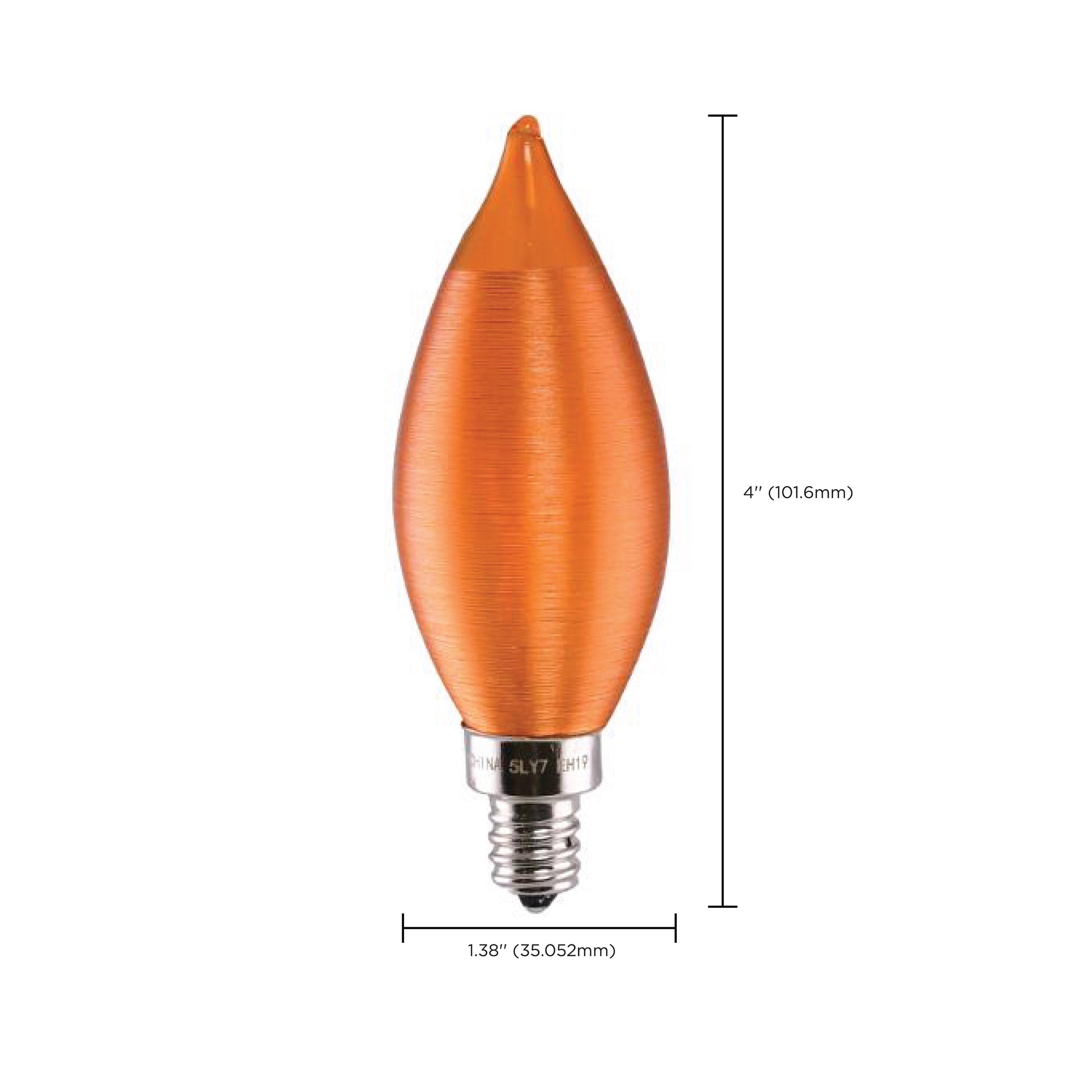 image of 4 Watt CA11 LED - Satin Spun Amber - Candelabra base - 2100K - 120 Volt