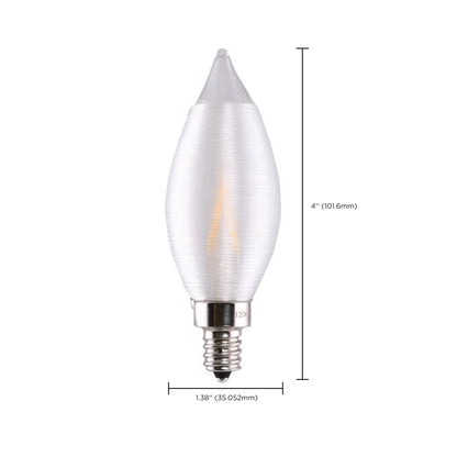 image of 4 Watt CA11 LED - Satin Spun Clear - Candelabra base - 2700K - 120 Volt - Carded