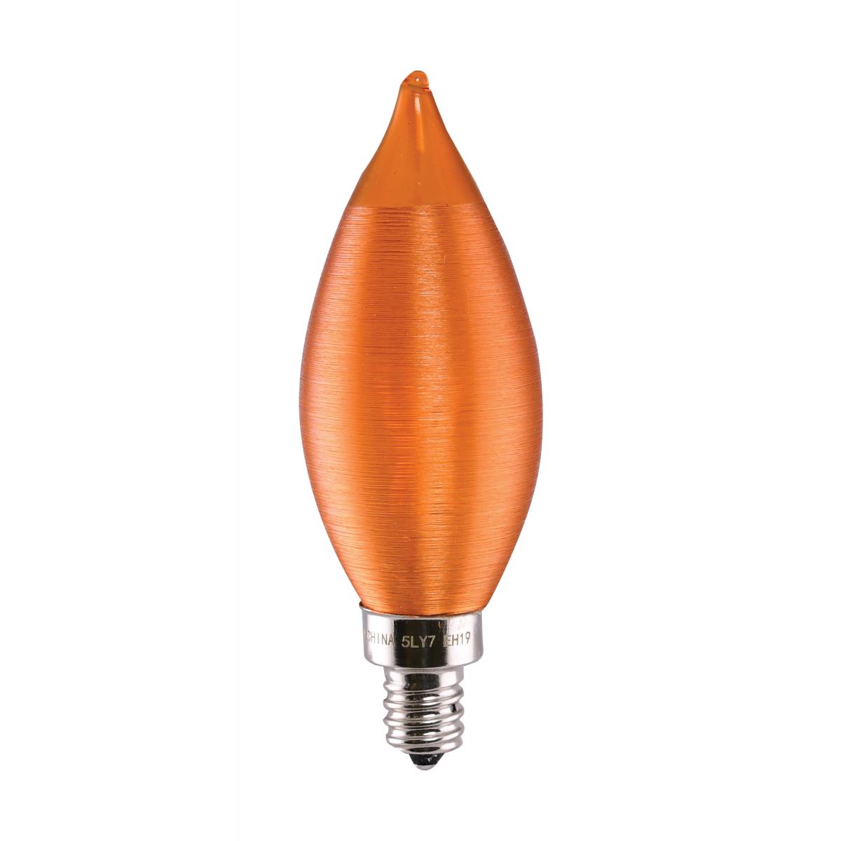 image of 4 Watt CA11 LED - Satin Spun Amber - Candelabra base - 2100K - 120 Volt - Carded