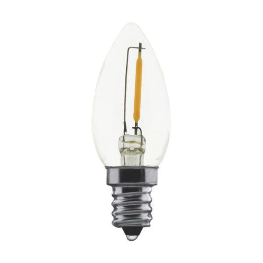 0.7 Watt LED - C7 - Clear - 2700K - Candelabra base - 120 Volt - Carded 2 Pack
