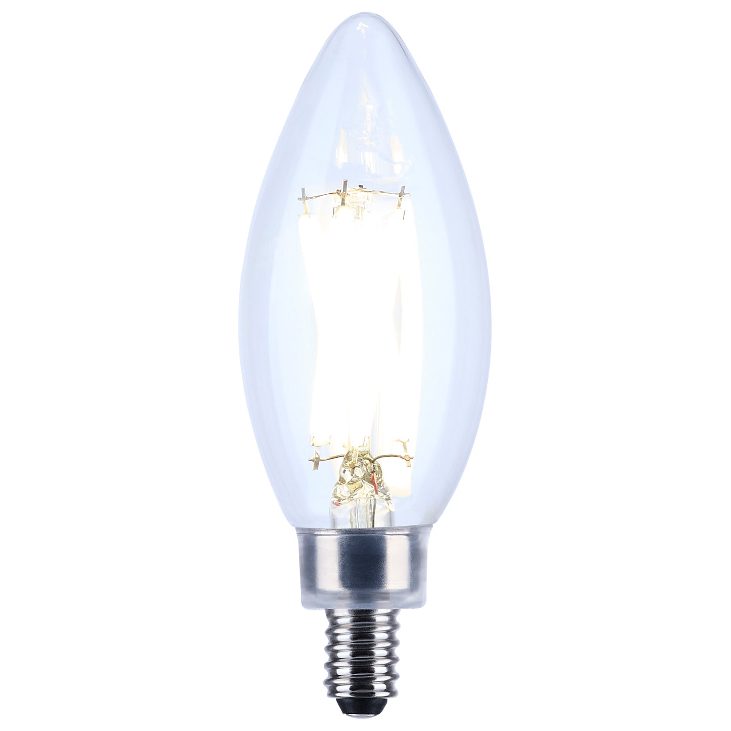 image of 8 Watt C11 LED - Clear Finish - Candelabra Base - 4000K - 90 CRI - 760 Lumens - 120 Volt