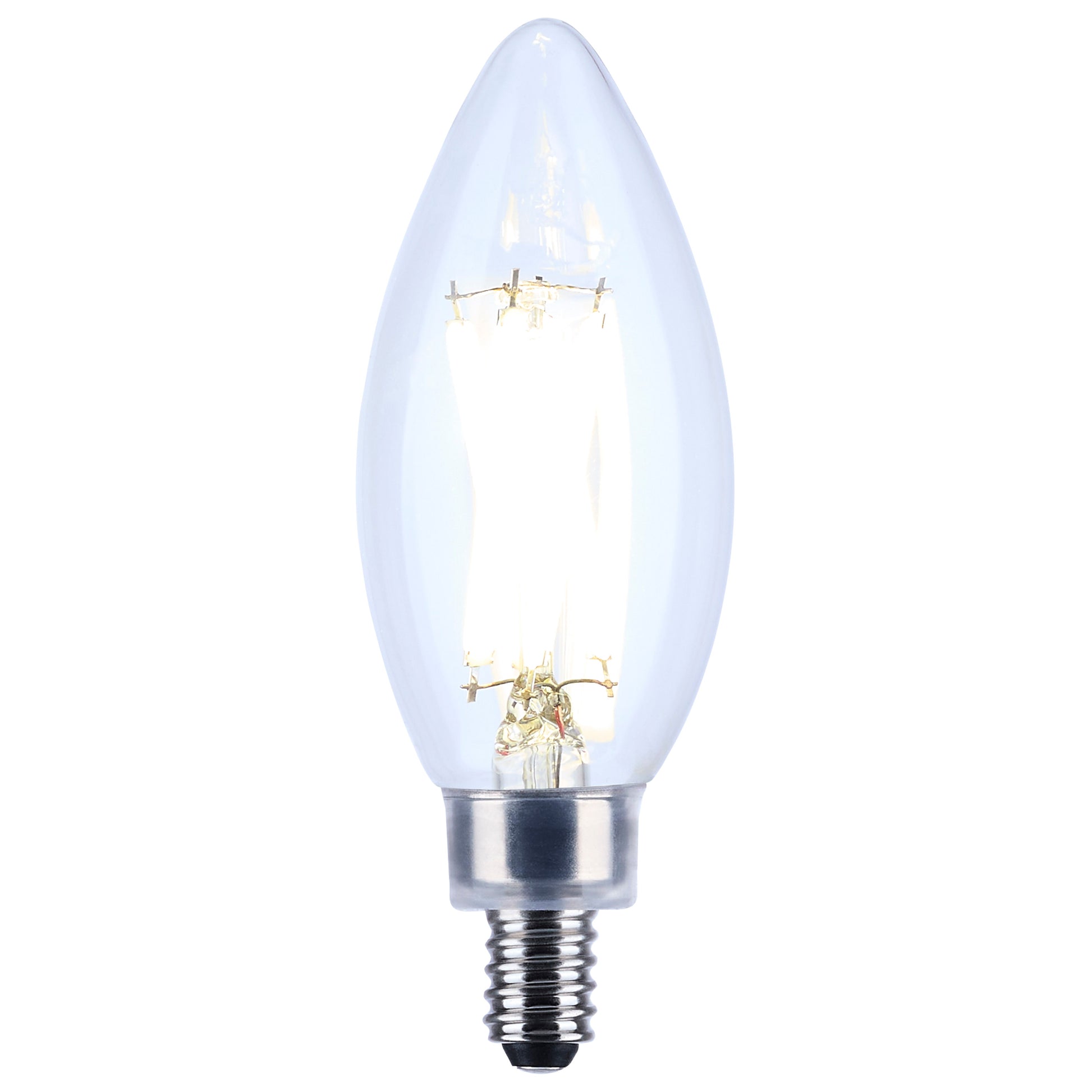 image of 8 Watt C11 LED - Clear Finish - Candelabra Base - 4000K - 90 CRI - 760 Lumens - 120 Volt