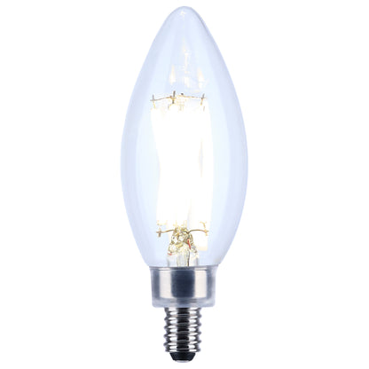 image of 8 Watt C11 LED - Clear Finish - Candelabra Base - 4000K - 90 CRI - 760 Lumens - 120 Volt