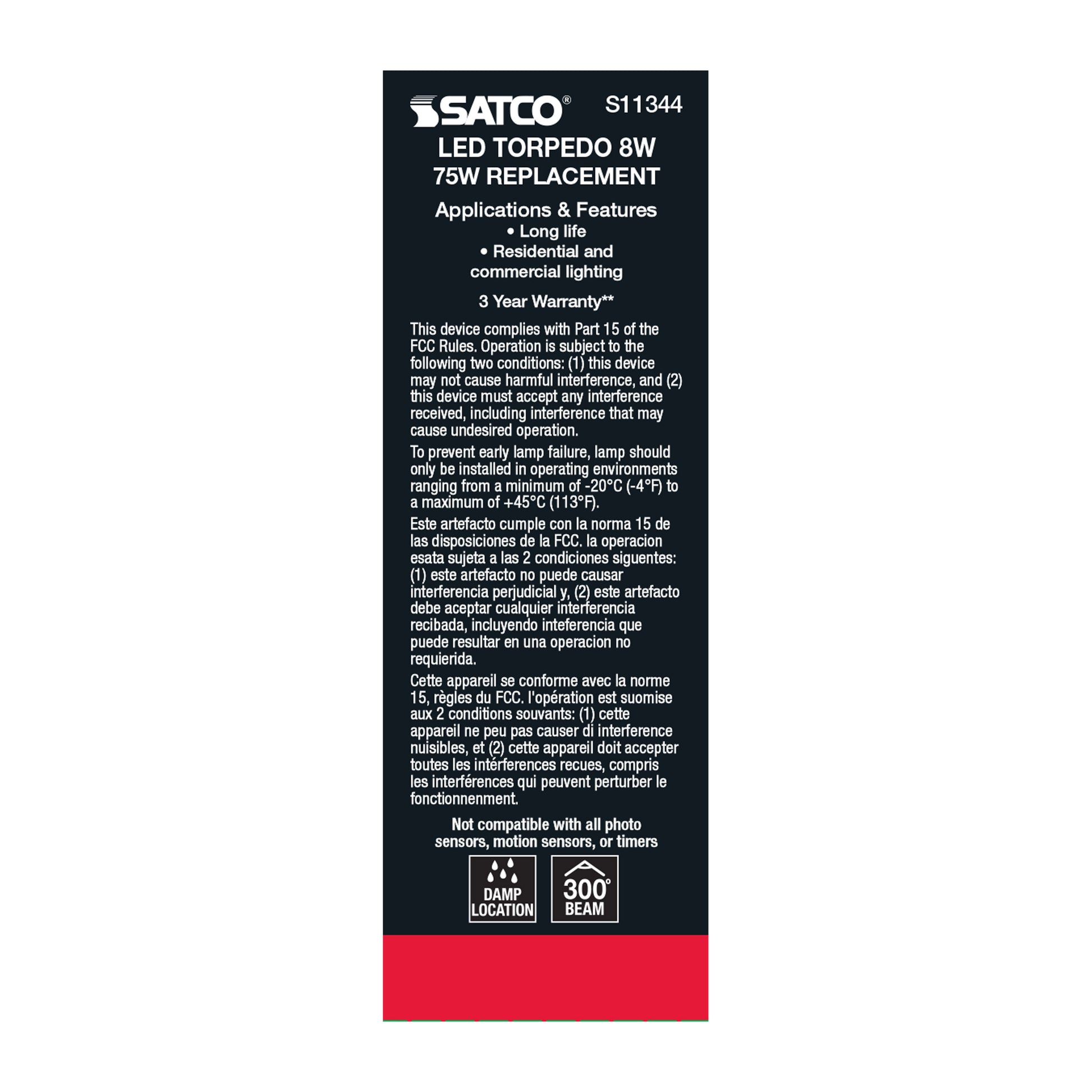 image of 8 Watt C11 LED - Clear Finish - Candelabra Base - 4000K - 90 CRI - 760 Lumens - 120 Volt