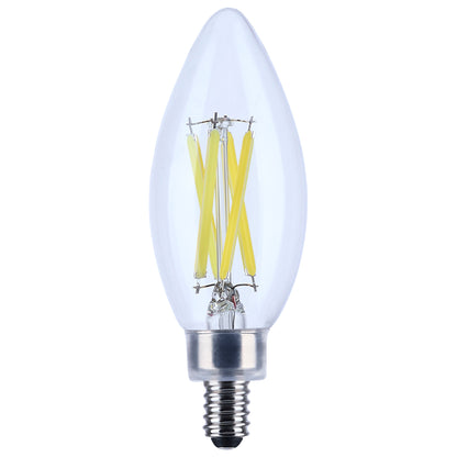 image of 8 Watt C11 LED - Clear Finish - Candelabra Base - 4000K - 90 CRI - 760 Lumens - 120 Volt