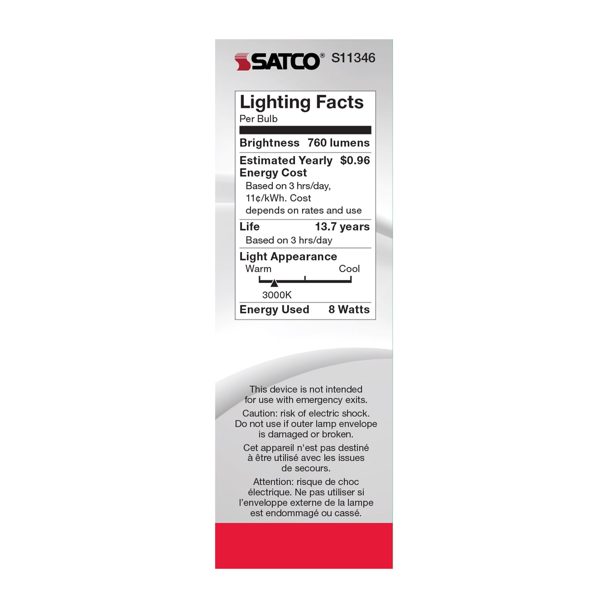 image of 8 Watt C11 LED - Frosted Finish - Candelabra Base - 3000K - 90 CRI - 800 Lumens - 120 Volt