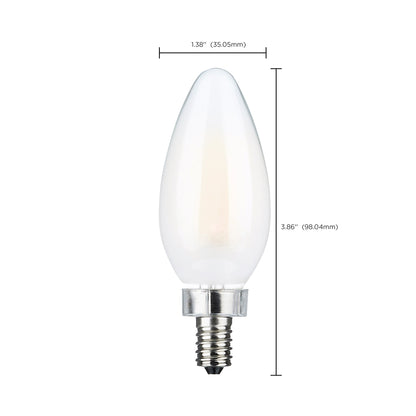 image of 8 Watt C11 LED - Frosted Finish - Candelabra Base - 3000K - 90 CRI - 800 Lumens - 120 Volt