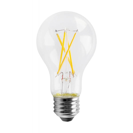 8 Watt - A19 LED - Clear - 3000K - Medium base - 120 Volt