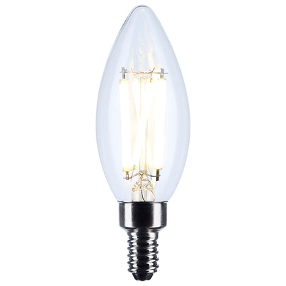 image of 8 Watt C11 LED - Clear - Candelabra base - 2700K - 90 CRI - 760 Lumens - 120 Volt