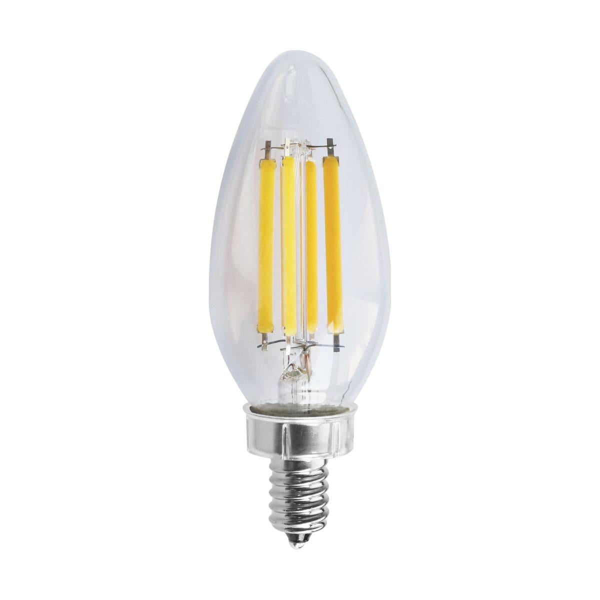 image of 8 Watt C11 LED - Clear - Candelabra base - 2700K - 90 CRI - 760 Lumens - 120 Volt