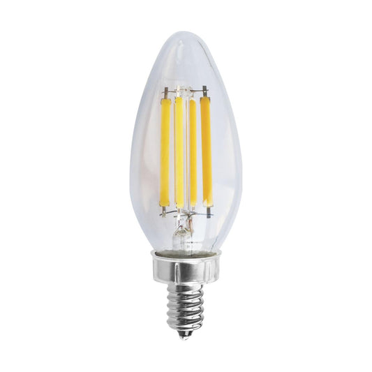 image of 8 Watt C11 LED - Clear - Candelabra base - 2700K - 90 CRI - 760 Lumens - 120 Volt