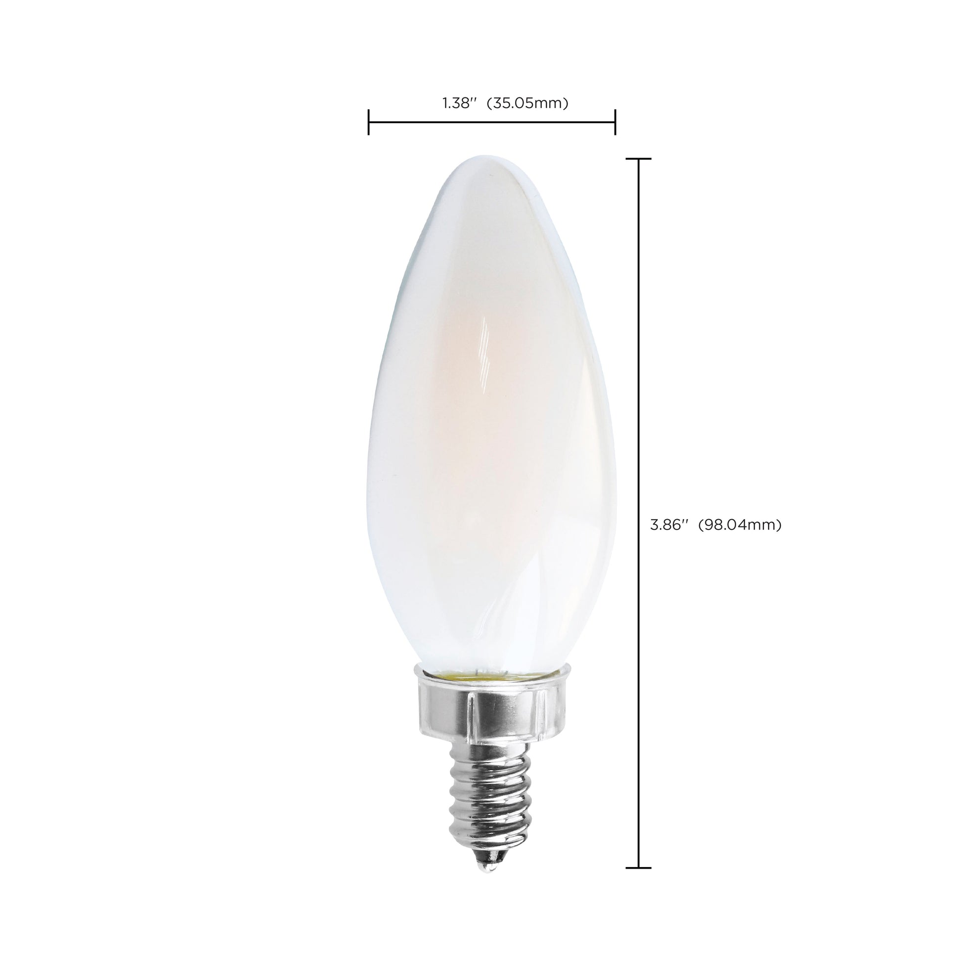 image of 8 Watt C11 LED - Frosted - Candelabra base - 2700K - 90 CRI - 760 Lumens - 120 Volt