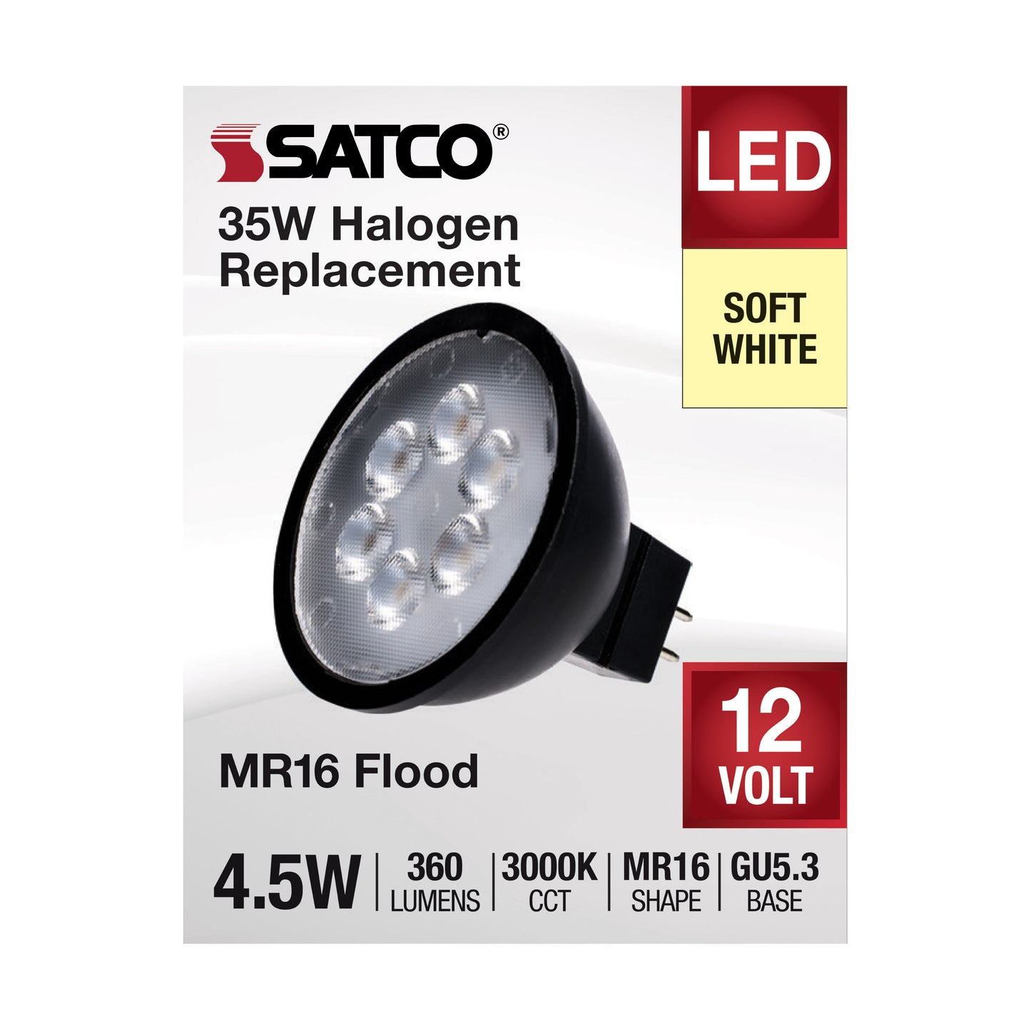 image of 4.5 Watt MR16 LED - Black Finish - 3000K - GU5.3 Base - 360 Lumens - 12 Volt