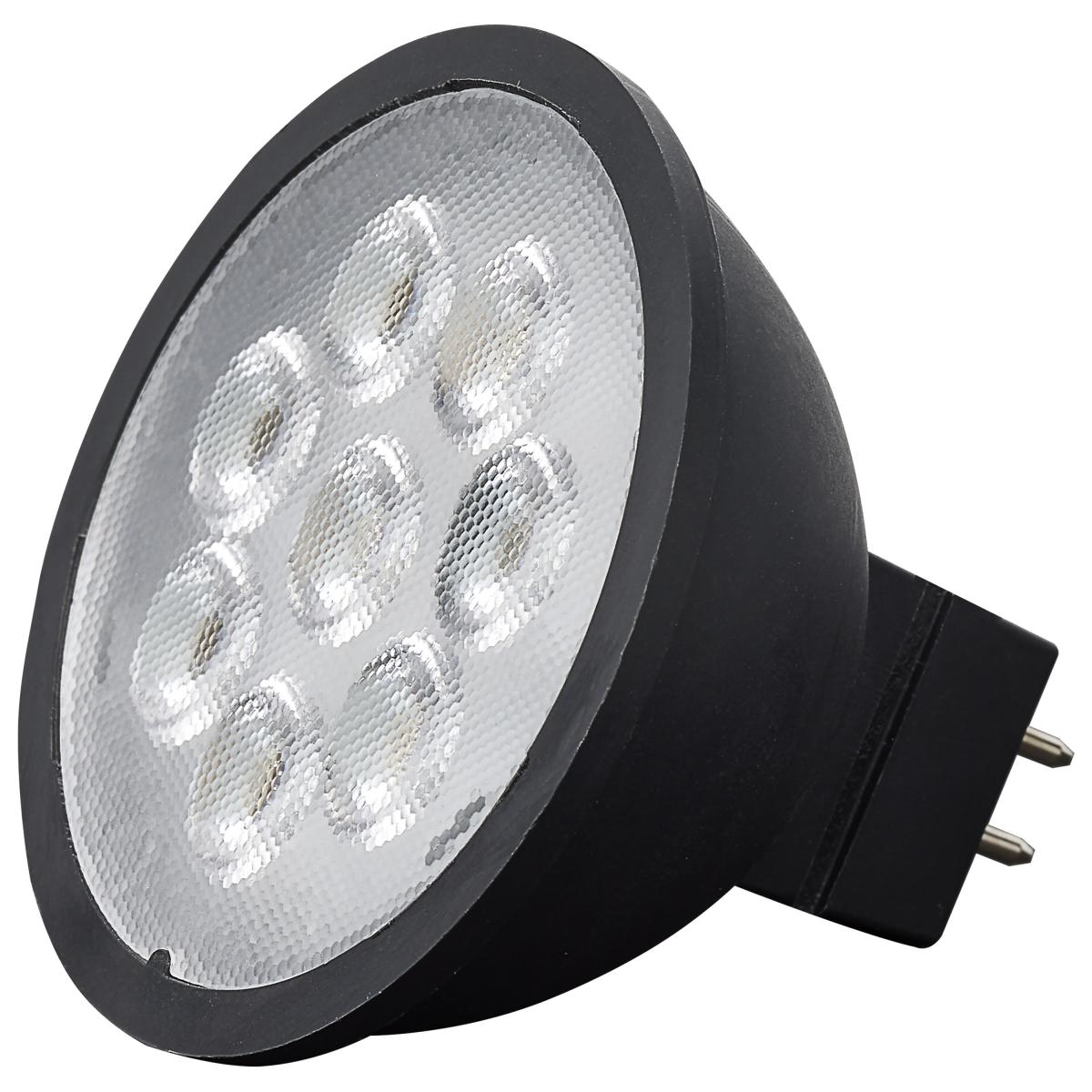 image of 6.5 Watt MR16 LED - Black Finish - 3000K - GU5.3 Base - 500 Lumens - 12 Volt