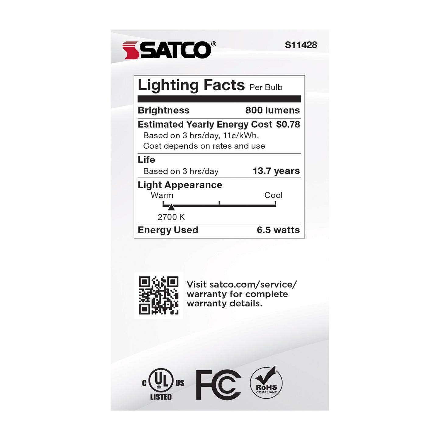 image of 6.5 Watt - A19 LED - Dusk to Dawn With PhotoCell - 2700K - Medium base - 320 deg. Beam Angle - 120 Volt