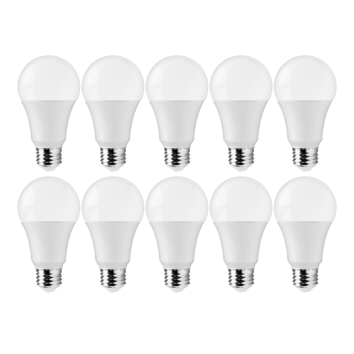 image of 12 Watt A19 LED - 3000K - 75 Watt Replacement - Medium base - 220 deg. Beam Angle - 10-Pack