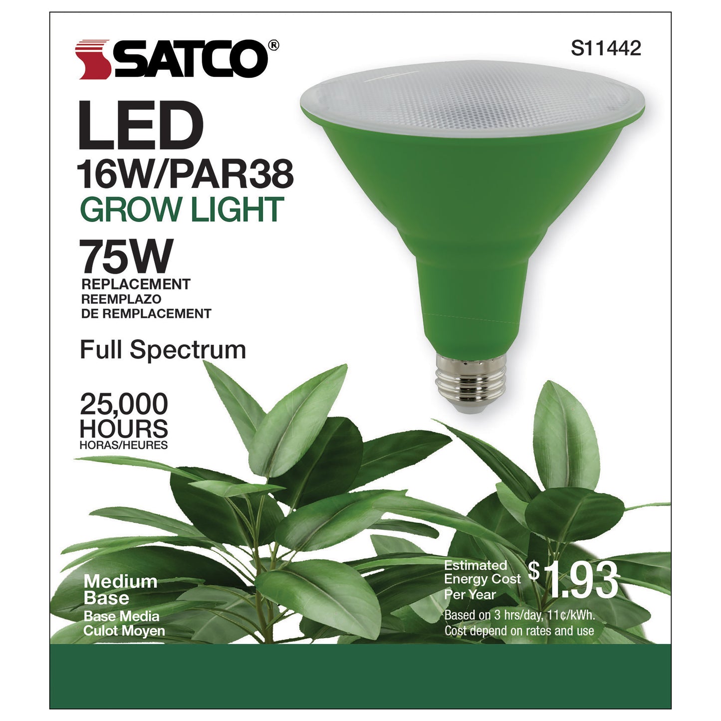 image of 16 Watt - PAR38 LED - Full Spectrum Plant Grow Lamp - Medium Base - 120 Volt