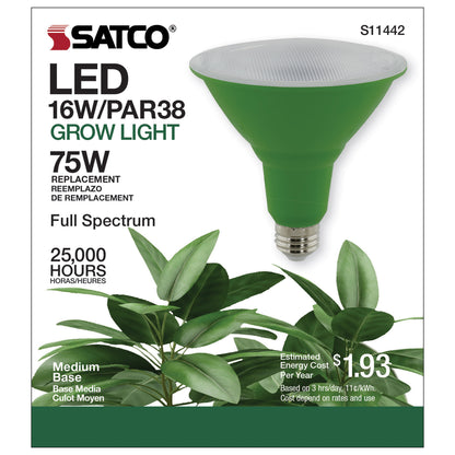 image of 16 Watt - PAR38 LED - Full Spectrum Plant Grow Lamp - Medium Base - 120 Volt