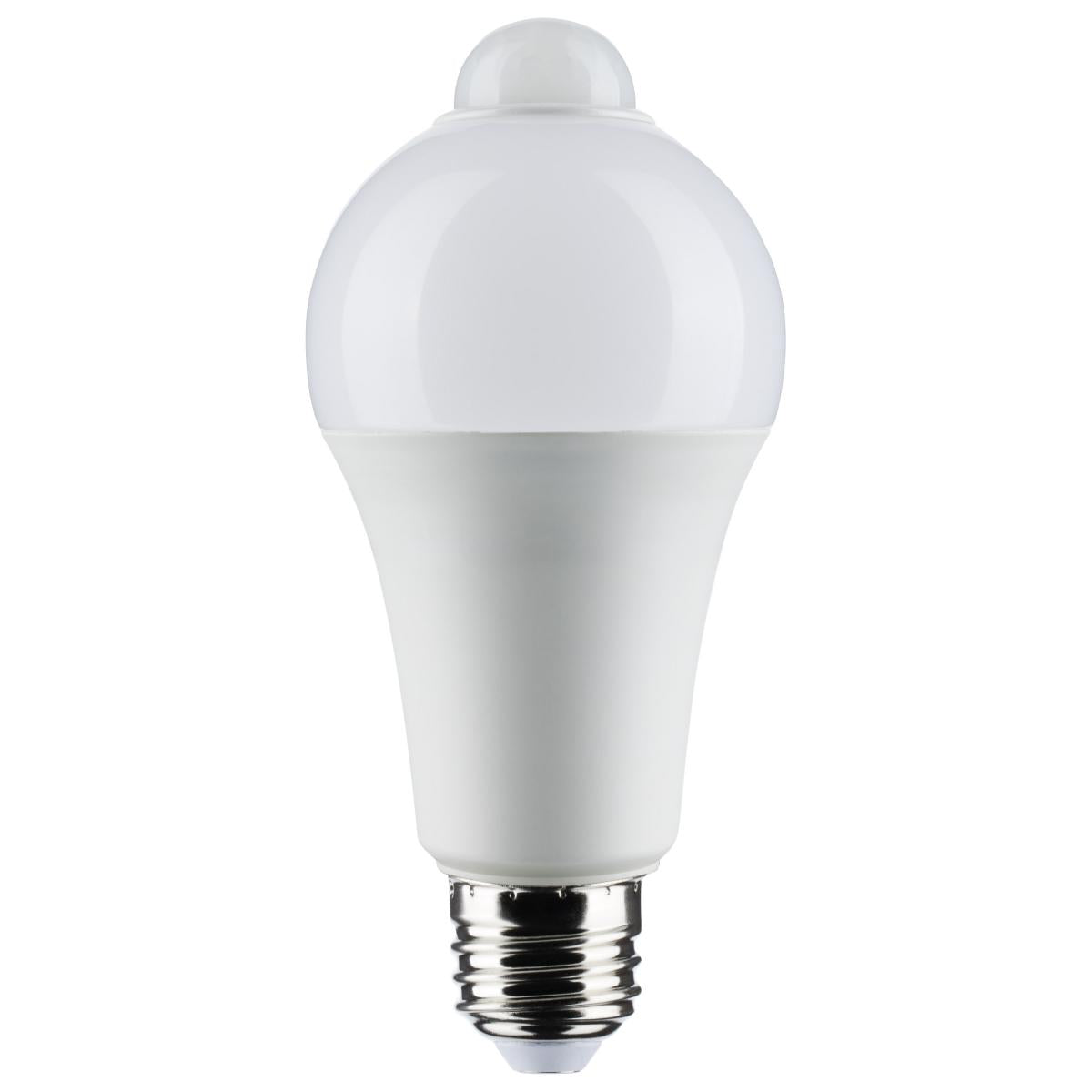image of 12 Watt A19 LED - White - 3000K - 1050 Lumens - 120 Volt - PIR Sensor - Non-Dimmable