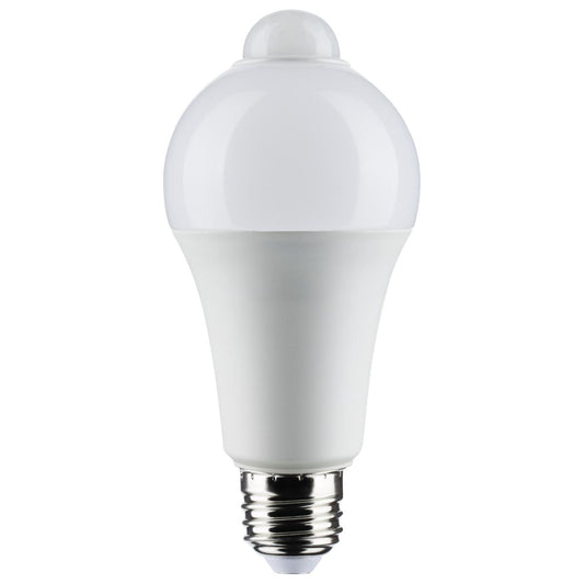 image of 12 Watt A19 LED - White - 3000K - 1050 Lumens - 120 Volt - PIR Sensor - Non-Dimmable