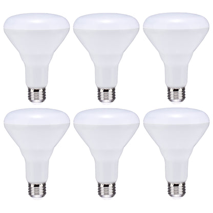 image of 8.5 Watt - BR30 LED - 2700K - 80 CRI - Medium Base - 120 Volts - Dimmable - 6-pack