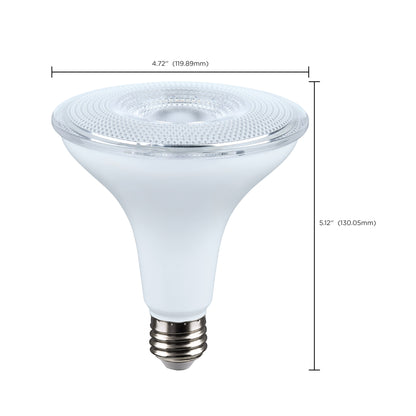 image of 14 Watt Dusk to Dawn LED - PAR38 - 3000K - Medium Base - White Finish - 120 Volt