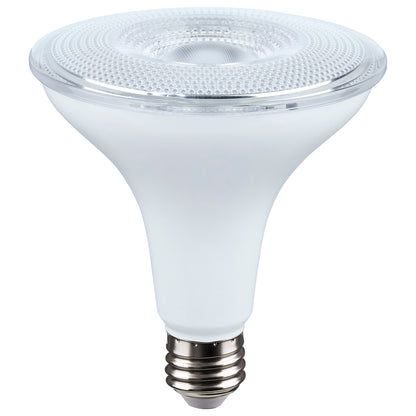 image of 14 Watt Dusk to Dawn LED - PAR38 - 3000K - Medium Base - White Finish - 120 Volt