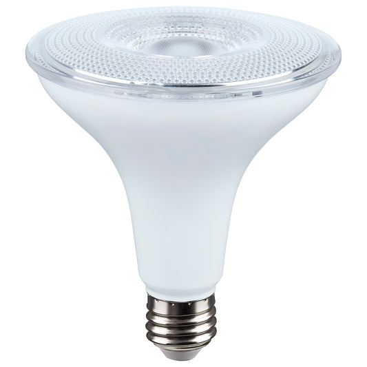 image of 14 Watt Dusk to Dawn LED - PAR38 - 3000K - Medium Base - White Finish - 120 Volt