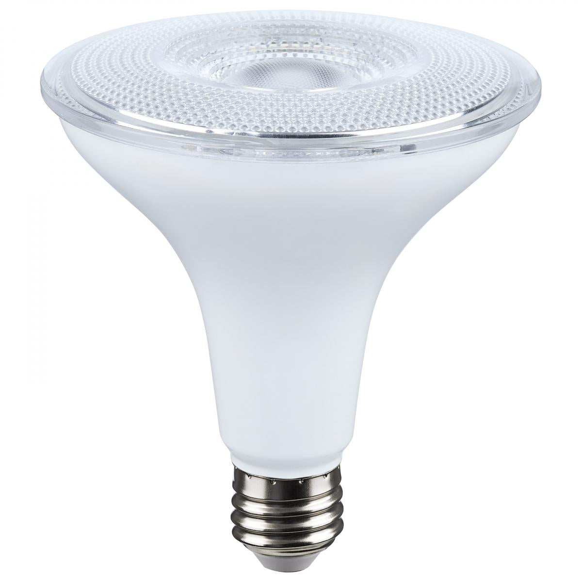 image of 14 Watt Dusk to Dawn LED - PAR38 - 3000K - Medium Base - White Finish - 120 Volt