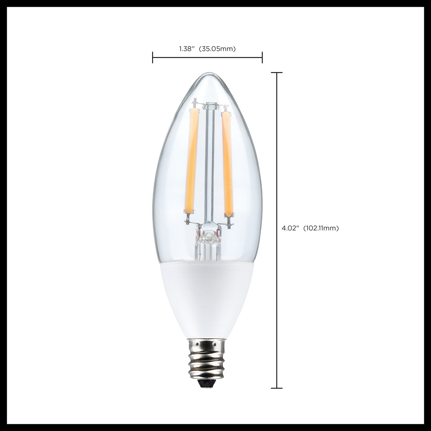 image of 5 Watt B11 - Dusk to Dawn LED - 2700K - Candelabra Base - 120 Volt - 90 CRI - With Photocell