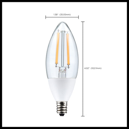 image of 5 Watt B11 - Dusk to Dawn LED - 2700K - Candelabra Base - 120 Volt - 90 CRI - With Photocell