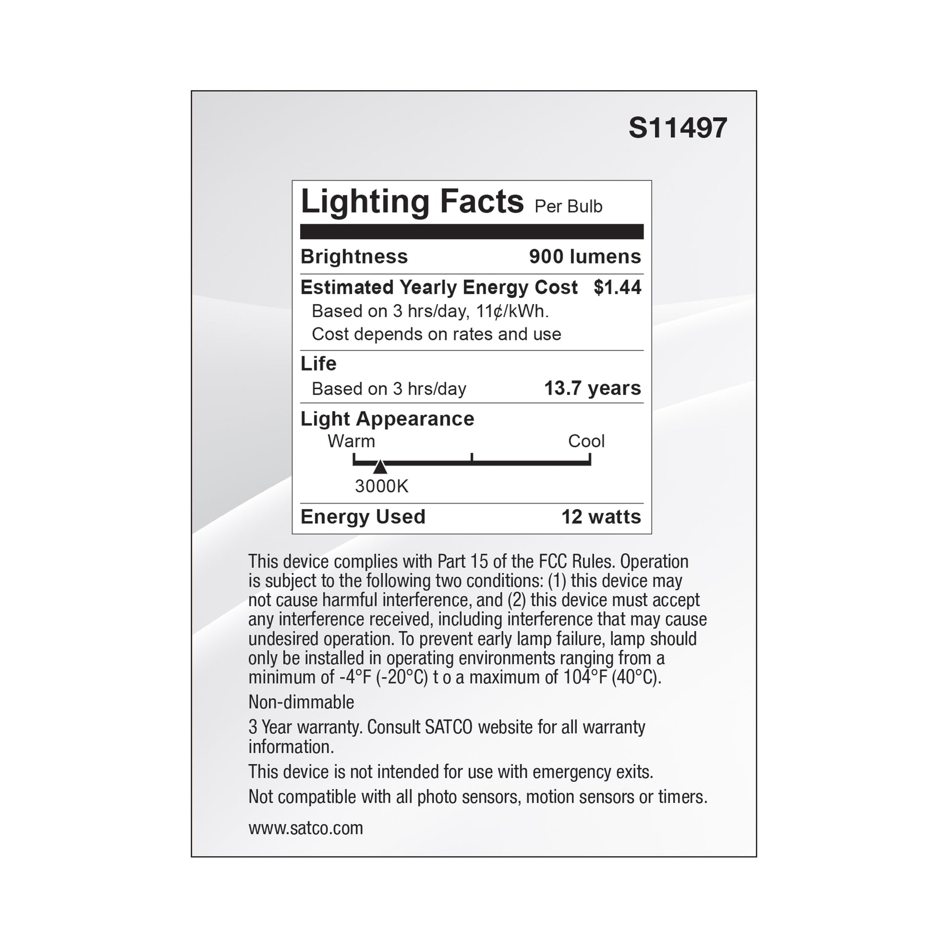 image of 12 Watt Econo LED PAR30LN - 3000K - 35 Degree Beam Angle - Medium Base - 120-277 Volt - Silver Finish