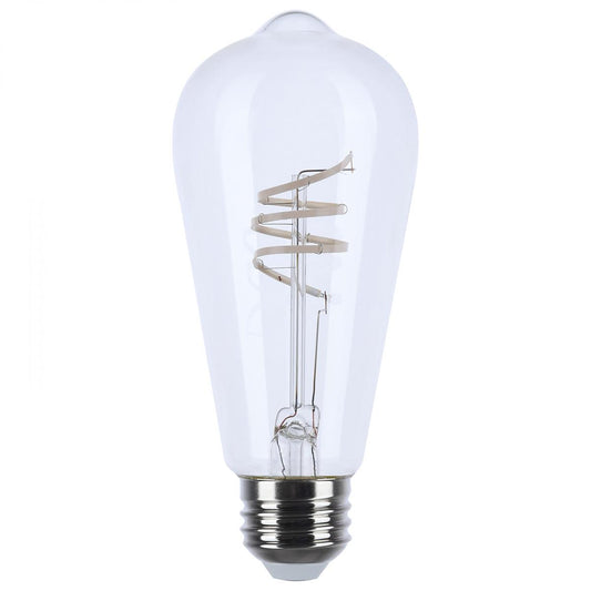 6 Watt LED - Reminiscent - Flex Gray Coil Filament - ST19 - Medium Base - 2700K CCT - Clear - 120 Volt