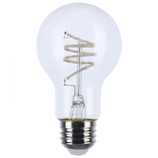 6 Watt LED - Reminiscent - Flex Gray Coil Filament - A19 - Medium Base - 2700K CCT - Clear - 120 Volt