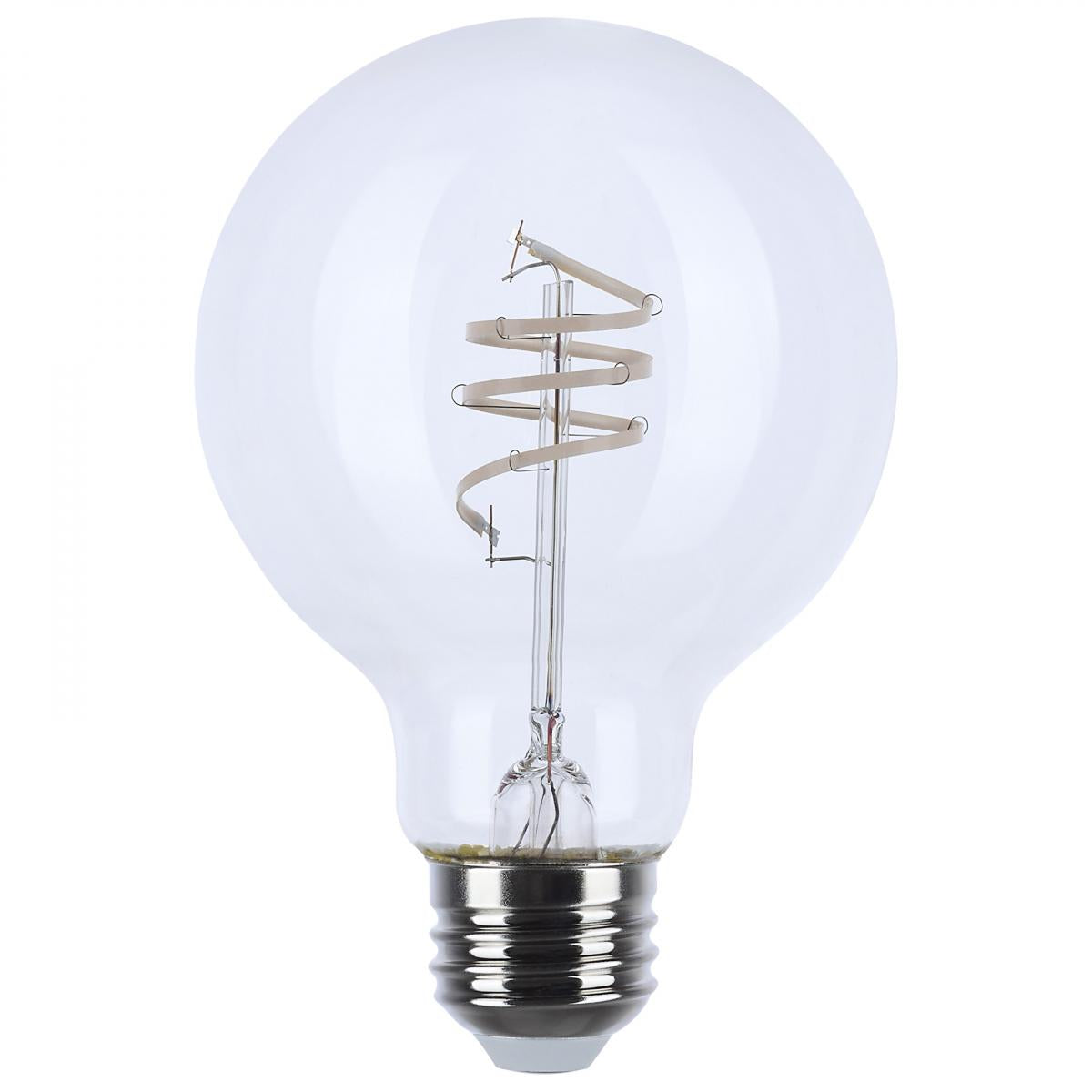 6 Watt LED - Reminiscent - Flex Gray Coil Filament - G25 - Medium Base - 2700K CCT - Clear - 120 Volt