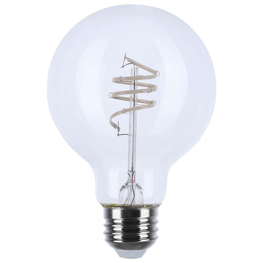 6 Watt LED - Reminiscent - Flex Gray Coil Filament - G25 - Medium Base - 2700K CCT - Clear - 120 Volt