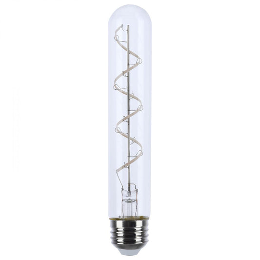 6 Watt LED - Reminiscent - Flex Gray Coil Filament - T9 - Medium Base - 2700K CCT - Clear - 120 Volt