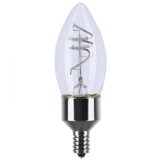 image of 4 Watt LED - Reminiscent - Flex Gray Coil Filament - B11 - Candelabra Base - 2700K CCT - Clear - 120 Volt