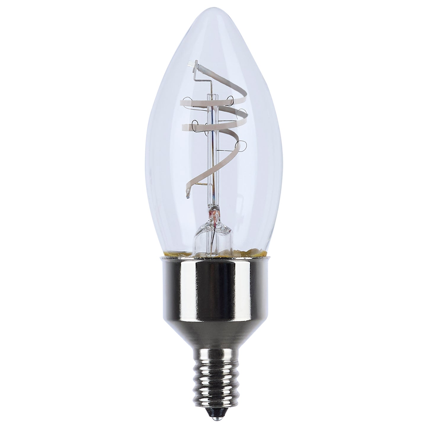 image of 4 Watt LED - Reminiscent - Flex Gray Coil Filament - B11 - Candelabra Base - 2700K CCT - Clear - 120 Volt