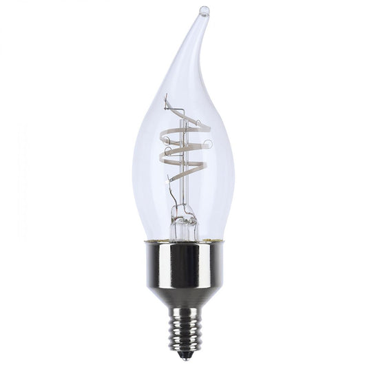 4 Watt LED - Reminiscent - Flex Gray Coil Filament - CA11 - Candelabra Base - 2700K CCT - Clear - 120 Volt