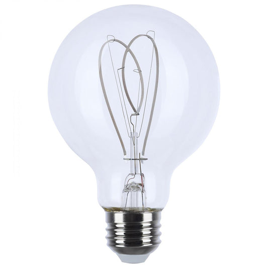 image of 6 Watt LED - Reminiscent - Flex Gray Filament - G25 Loop - Medium Base - 2700K CCT - Clear - 120 Volt
