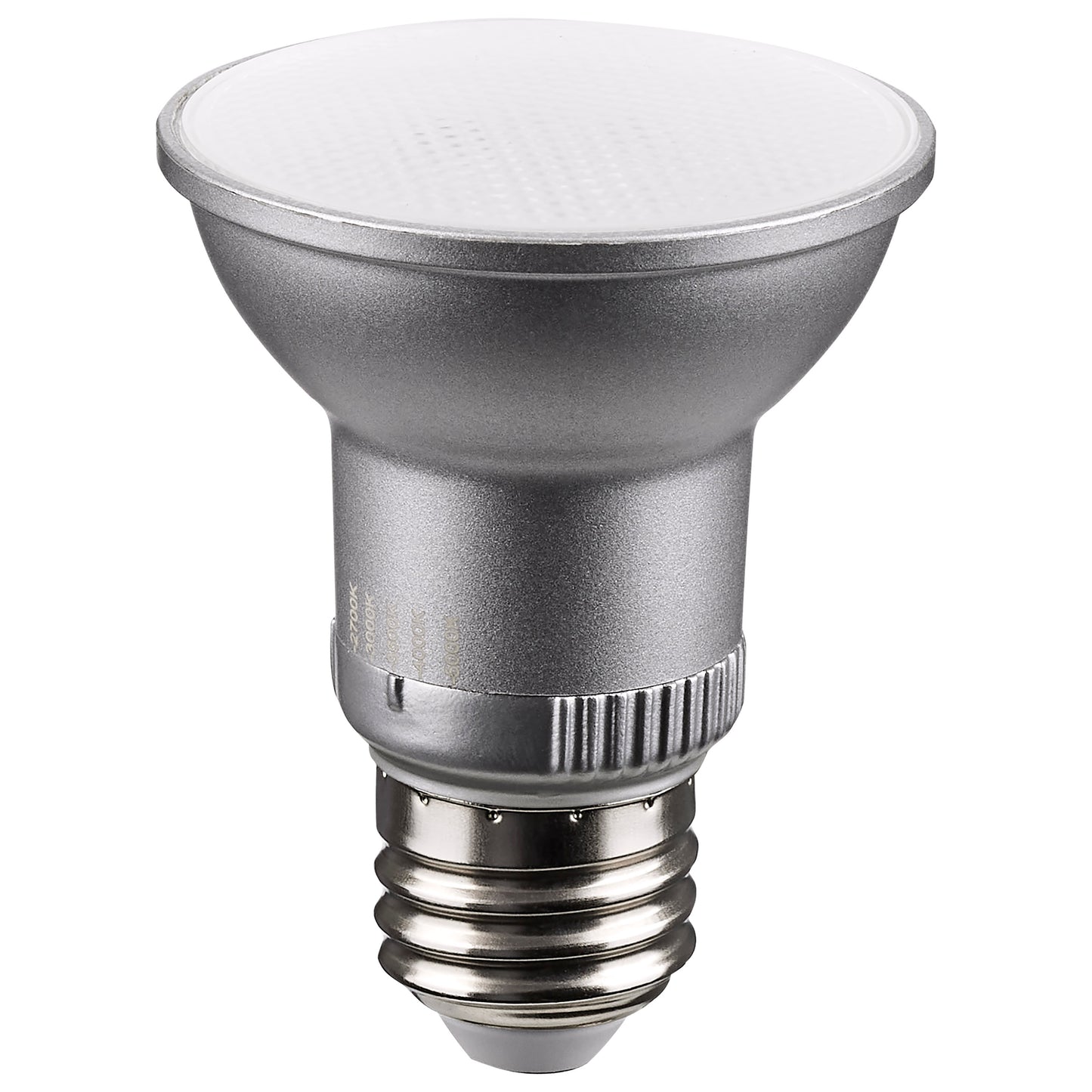 image of 5.5 Watt PAR20 LED - Medium Base - Silver Finish - CCT Selectable - 120 Volt - 25 Degree Beam Angle