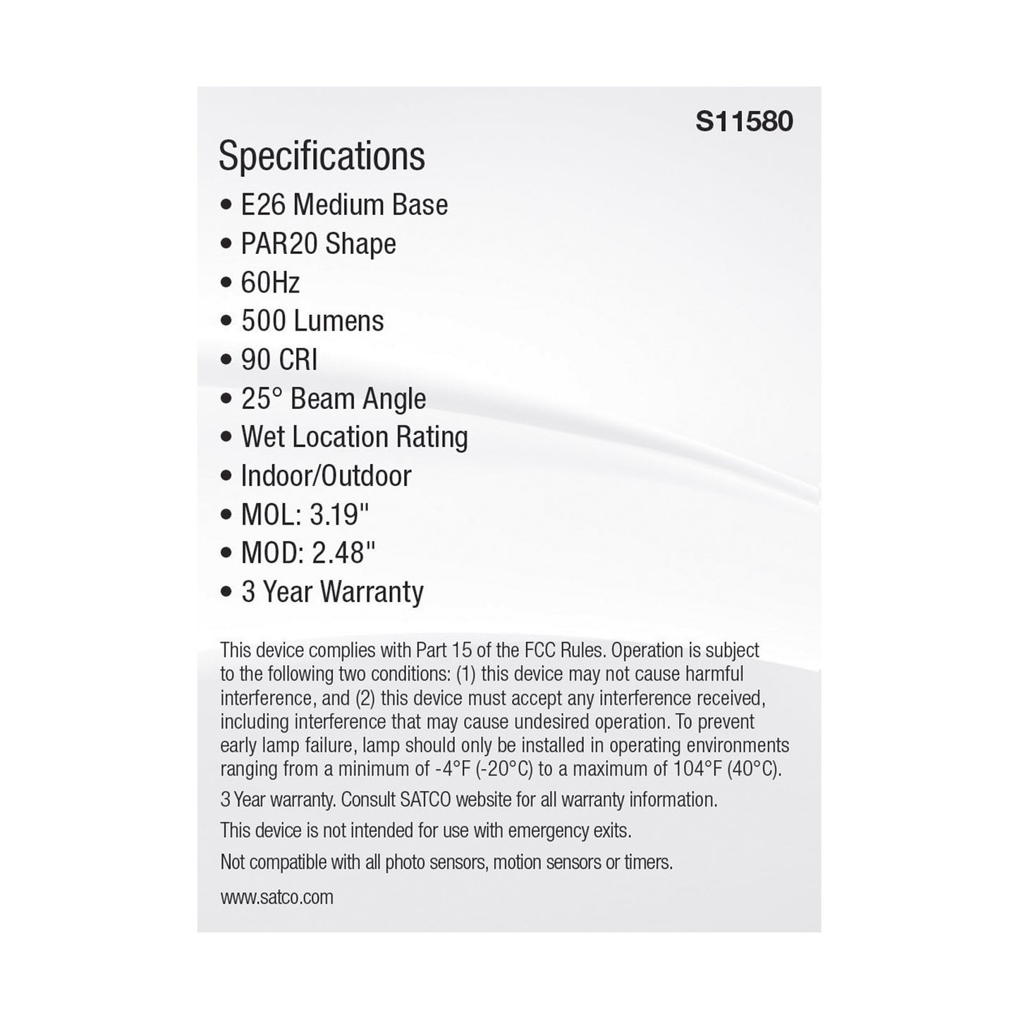 image of 5.5 Watt PAR20 LED - Medium Base - Silver Finish - CCT Selectable - 120 Volt - 25 Degree Beam Angle