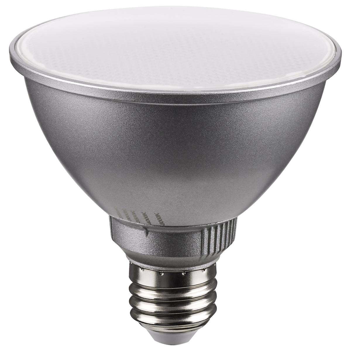 image of 11 Watt PAR30SN LED - Medium Base - Silver Finish - CCT Selectable - 120 Volt - 25 Degree Beam Angle