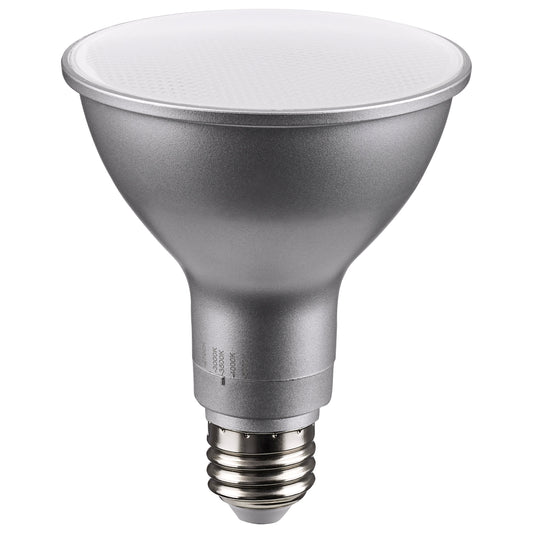 image of 11 Watt PAR30LN LED - Medium Base - Silver Finish - CCT Selectable - 120 Volt - 25 Degree Beam Angle