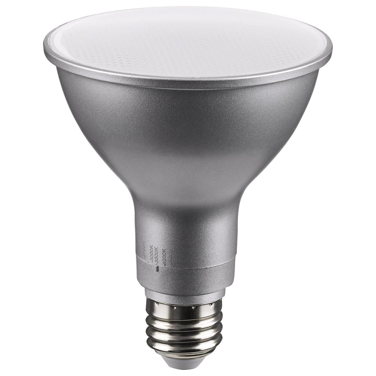 image of 11 Watt PAR30LN LED - Medium Base - Silver Finish - CCT Selectable - 120 Volt - 40 Degree Beam Angle