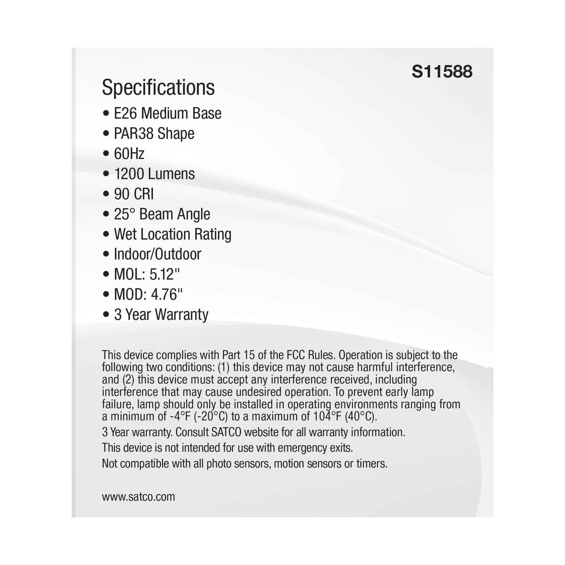 image of 13.3 Watt PAR38 LED - Medium Base - Silver Finish - CCT Selectable - 120 Volt - 25 Degree Beam Angle