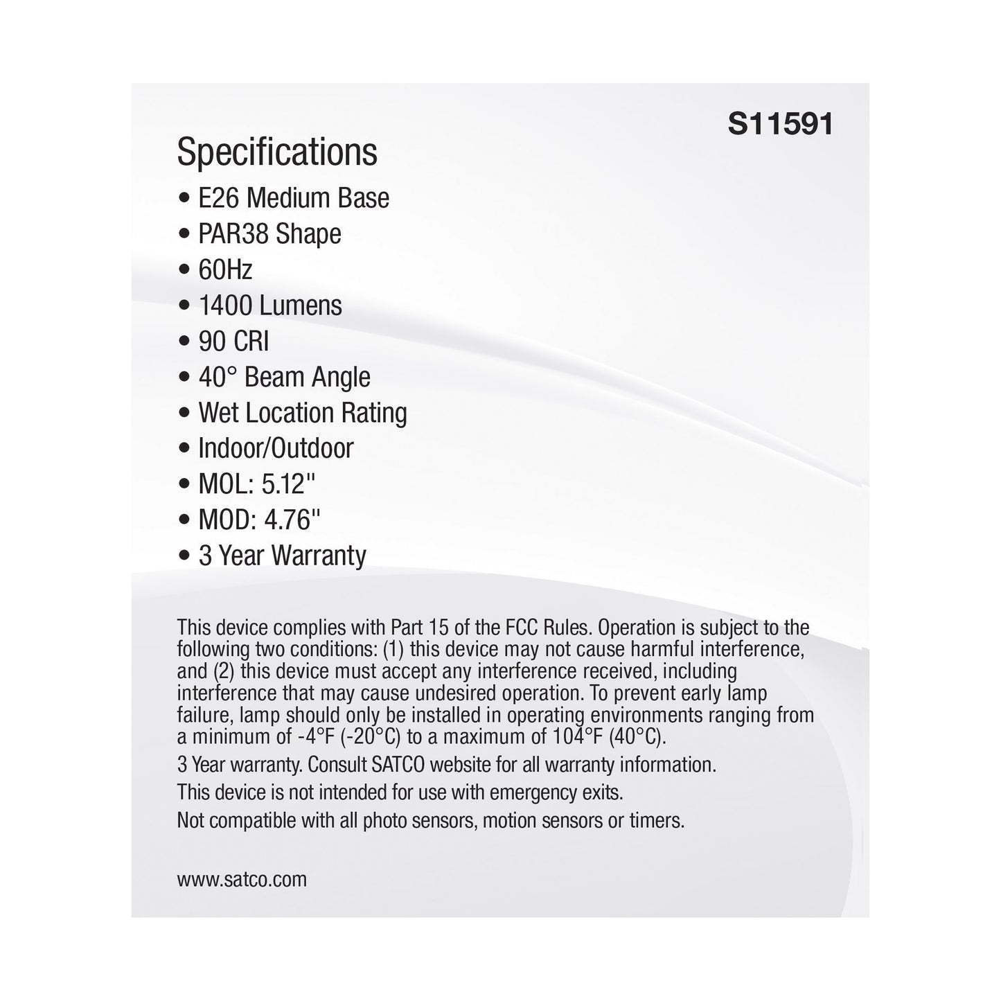 image of 15.5 Watt PAR38 LED - Medium Base - Silver Finish - CCT Selectable - 120 Volt - 40 Degree Beam Angle