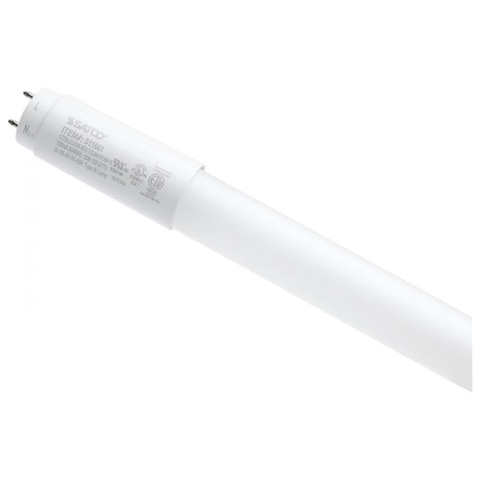 12 Watt T8 LED - 36 Inch - 30K/35K/40K/50K/65K CCT Selectable - Low Optical Flicker (less than 5%) - Medium Bi Pin Base - Type B Ballast Bypass - 120-277 Volt - Frost Finish
