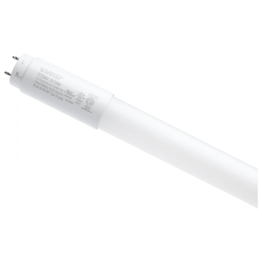 18.5 Watt T8 LED - 48 Inch - 30K/35K/40K/50K/65K CCT Selectable - Low Optical Flicker (less than 5%) - Medium Bi Pin Base - Type B Ballast Bypass - 120-277 Volt - Frost Finish